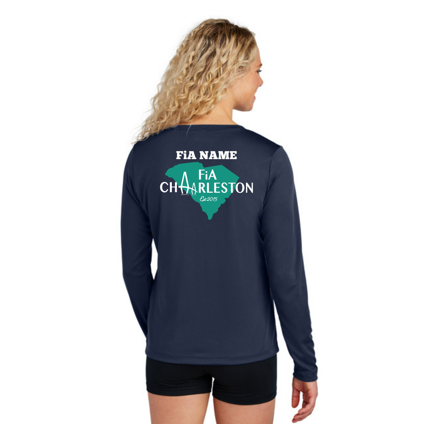 Charleston, SC - PERSONALIZED Sport Tek Long Sleeve Performance V-Neck Tee