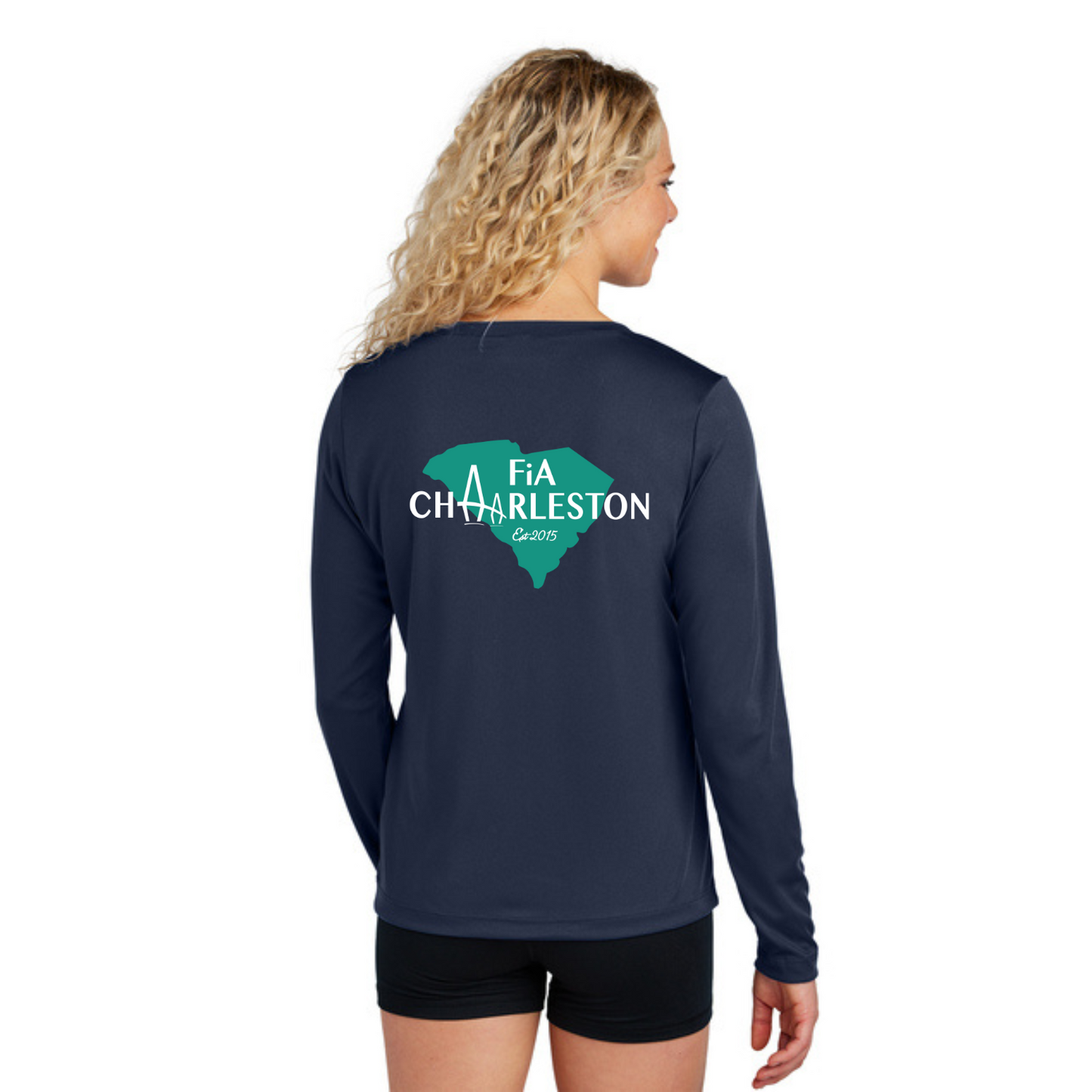 Charleston, SC - Sport Tek Long Sleeve Performance V-Neck Tee