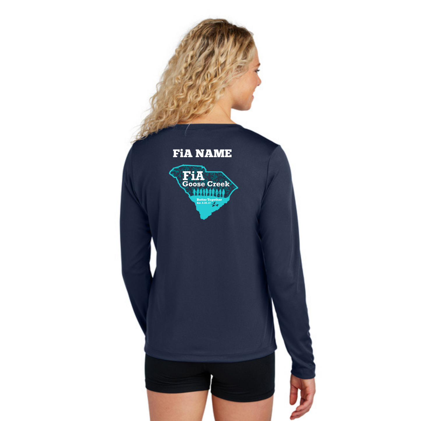 Goose Creek, SC - PERSONALIZED Sport Tek Long Sleeve Performance V-Neck Tee