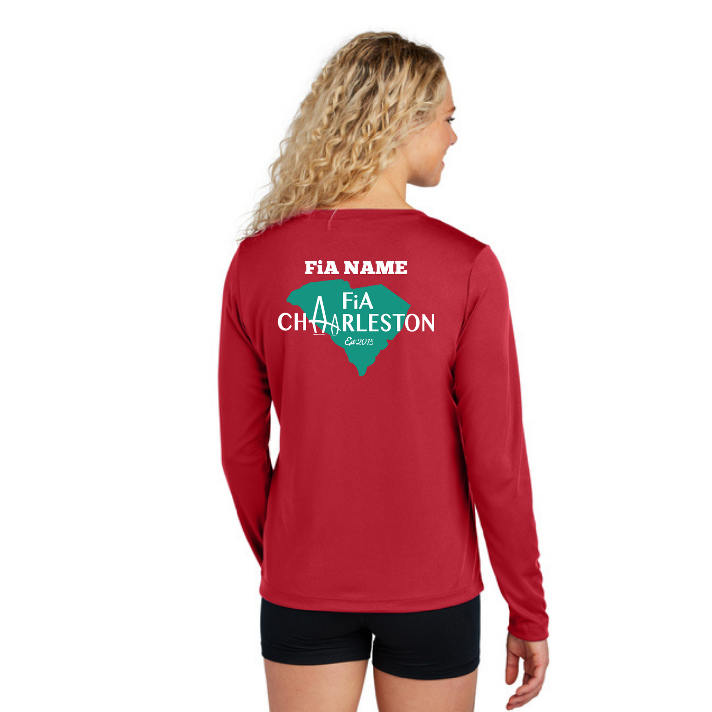 Charleston, SC - PERSONALIZED Sport Tek Long Sleeve Performance V-Neck Tee