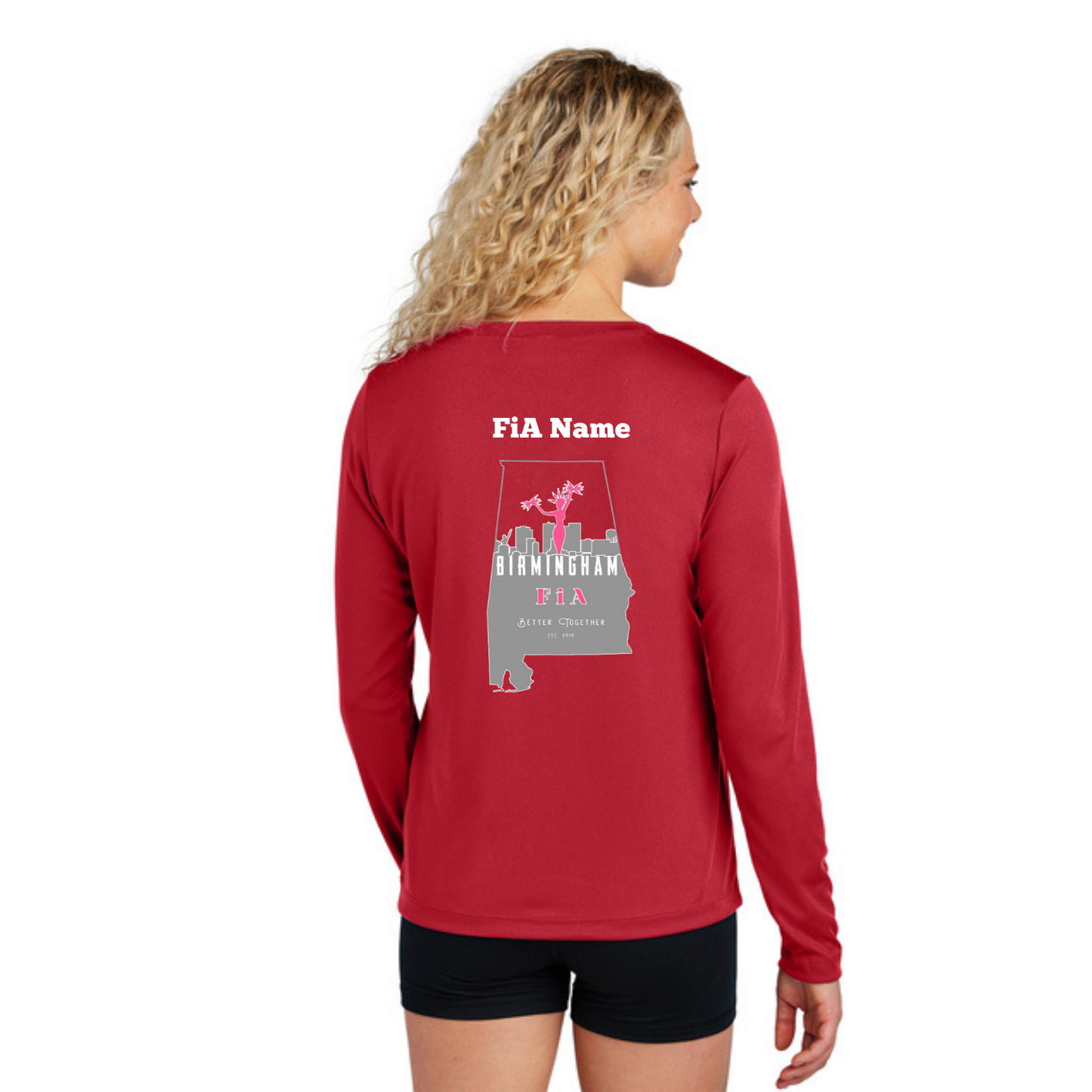 Birmingham, AL - PERSONALIZED Sport Tek Long Sleeve Performance V-Neck Tee