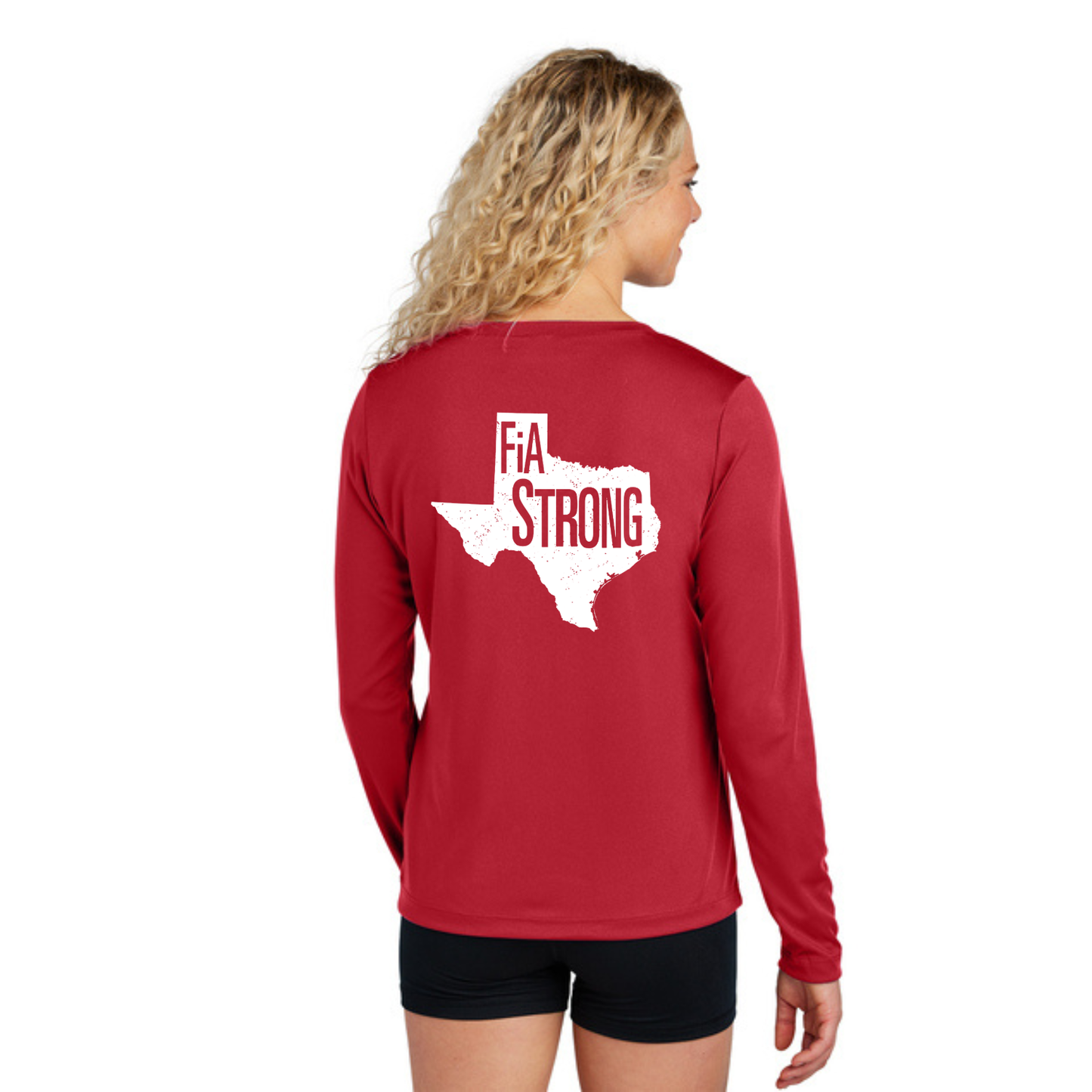 Texas Strong - Sport Tek Long Sleeve Performance V-Neck Tee