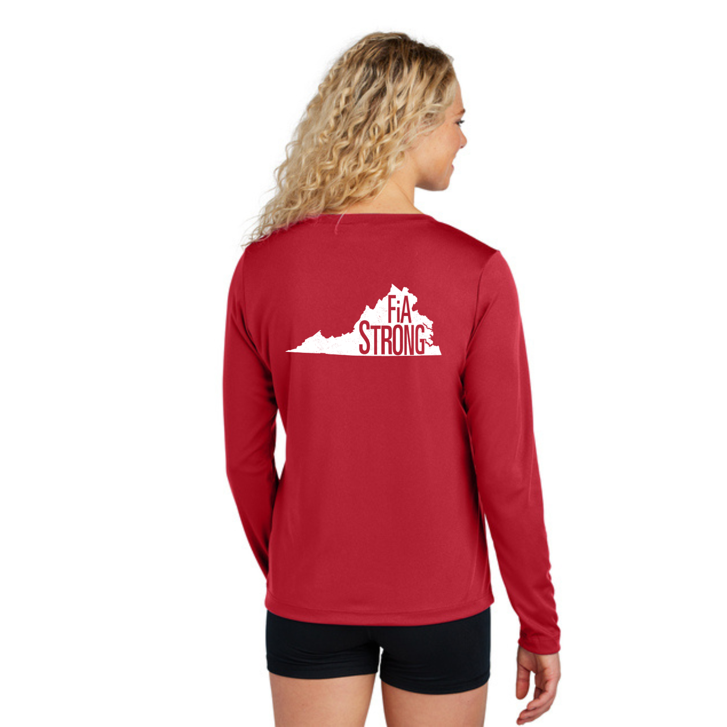Virginia Strong - Sport Tek Long Sleeve Performance V-Neck Tee