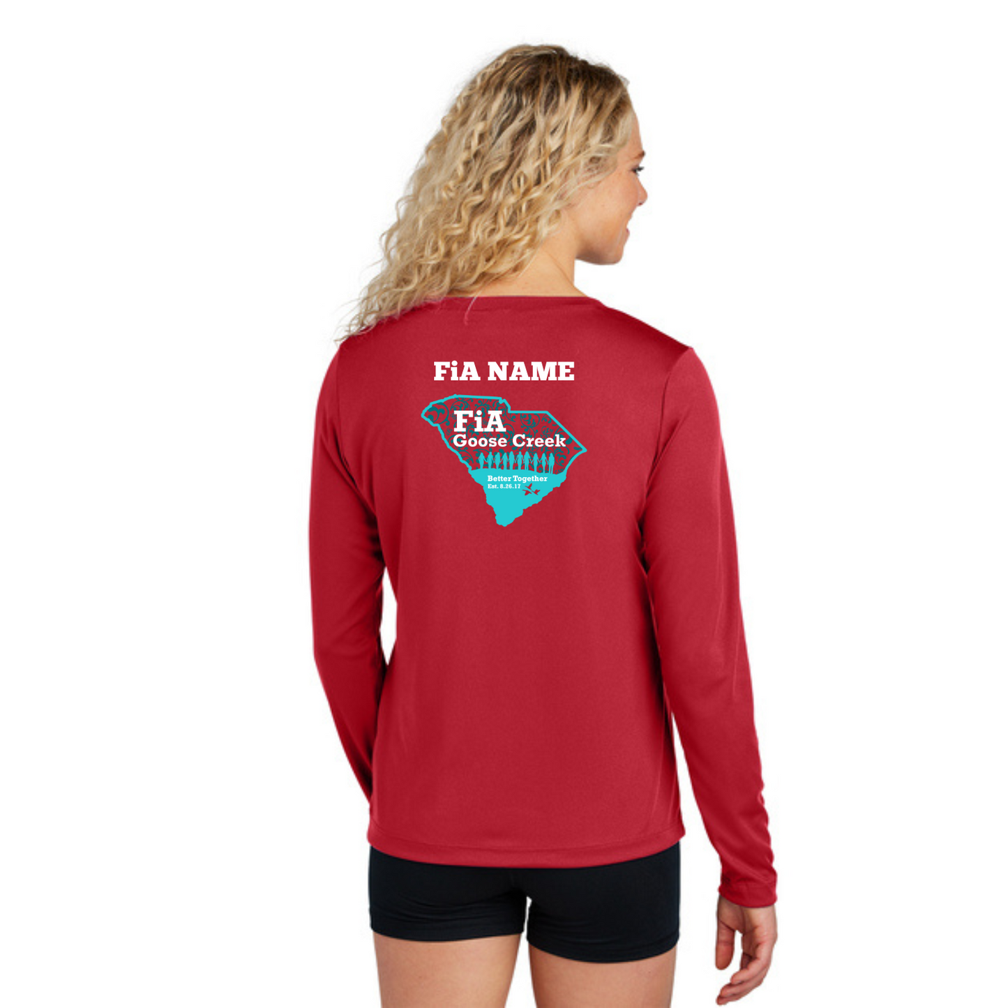 Goose Creek, SC - PERSONALIZED Sport Tek Long Sleeve Performance V-Neck Tee