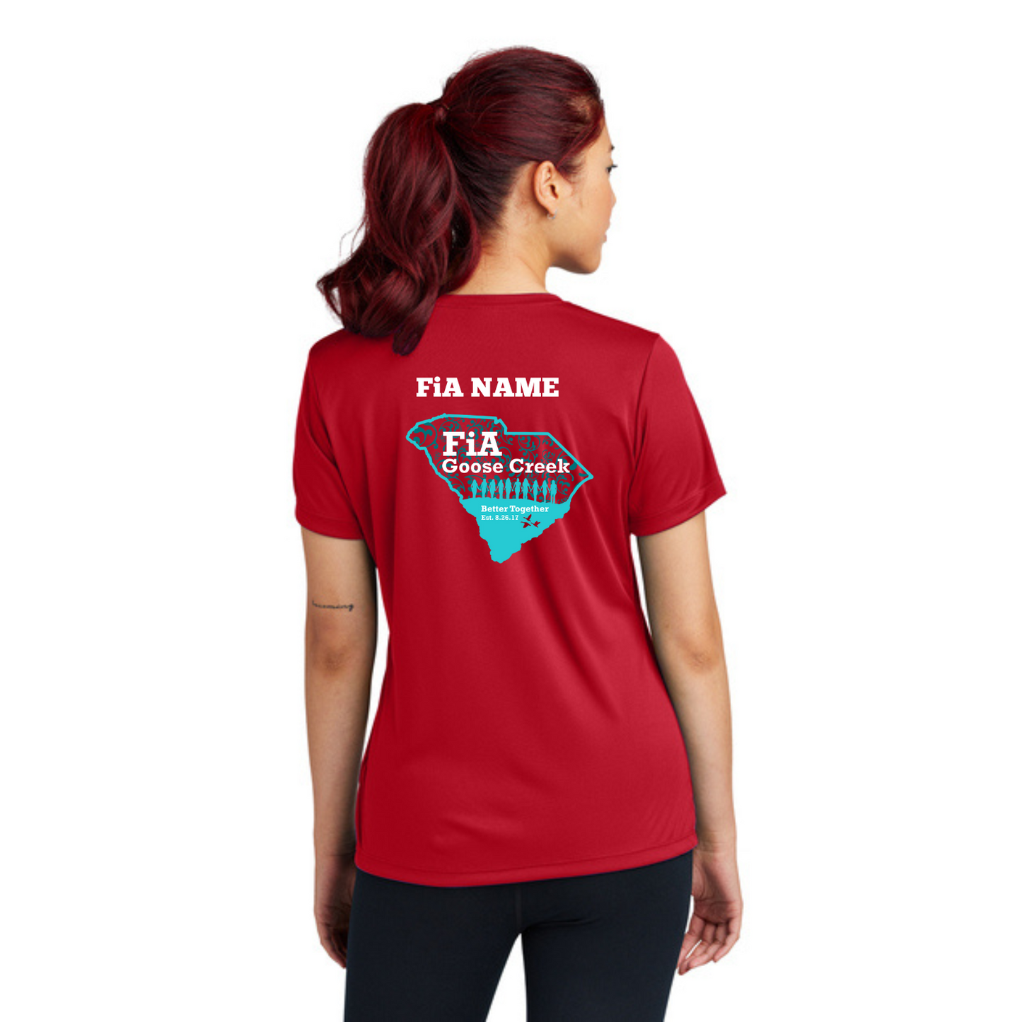 Goose Creek, SC- PERSONALIZED Sport Tek V-Neck Short Sleeve Performance Tee