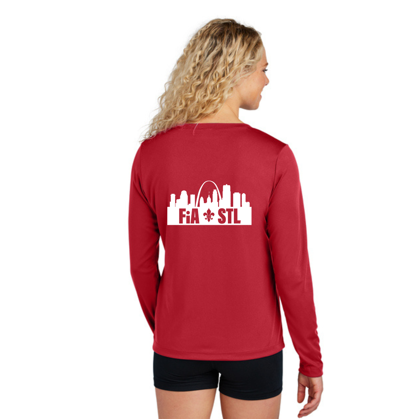 St. Louis, MO - Sport Tek Long Sleeve Performance V-Neck Tee