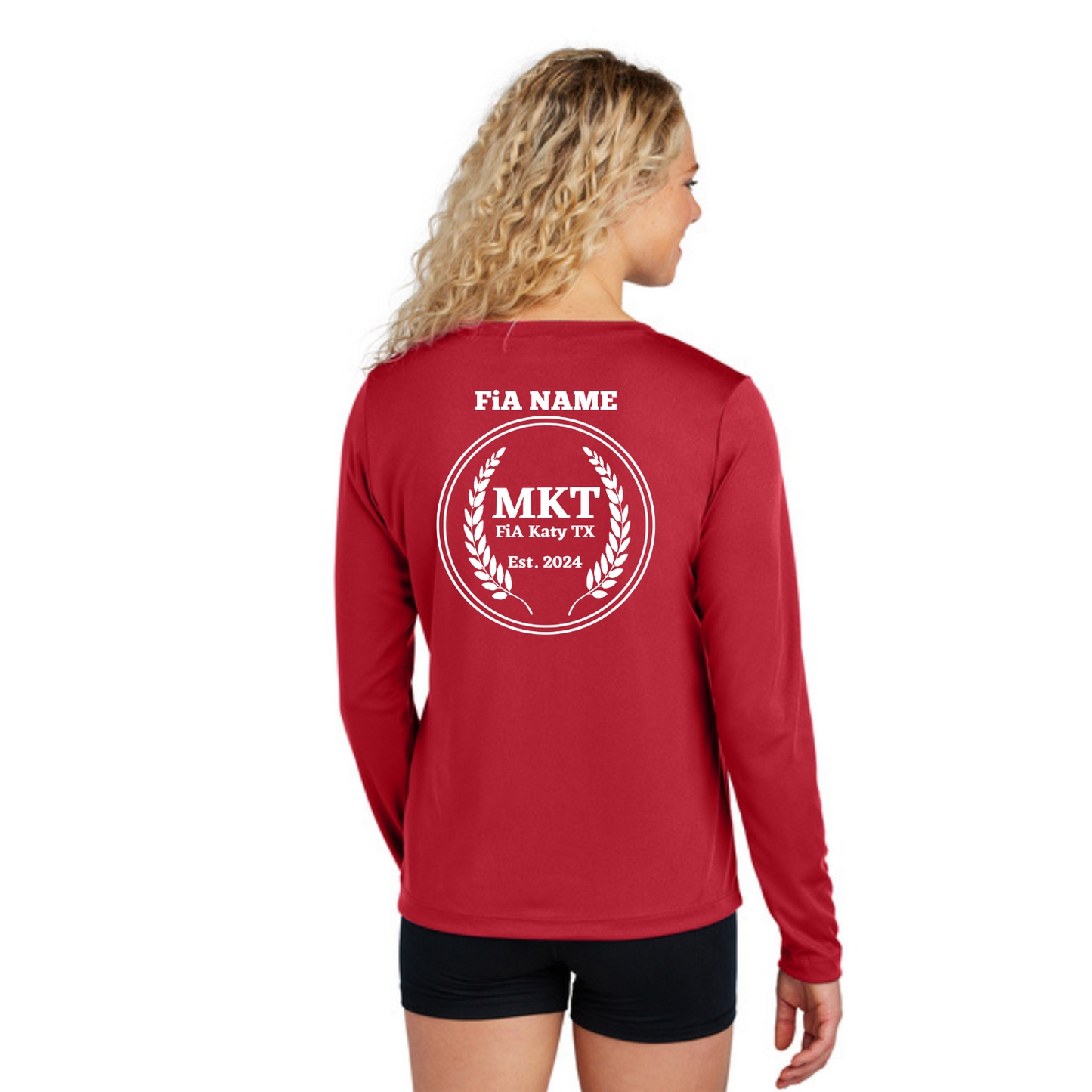 MKT, TX - PERSONALIZED Sport Tek Long Sleeve Performance V-Neck Tee