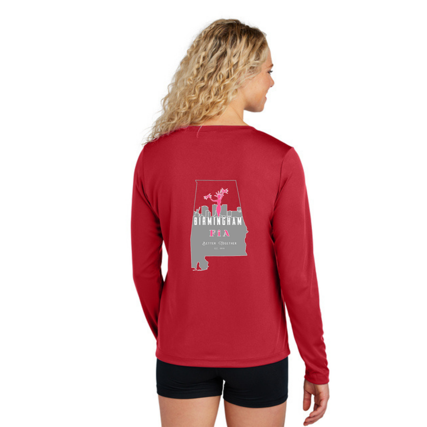 Birmingham, AL - Sport Tek Long Sleeve Performance V-Neck Tee