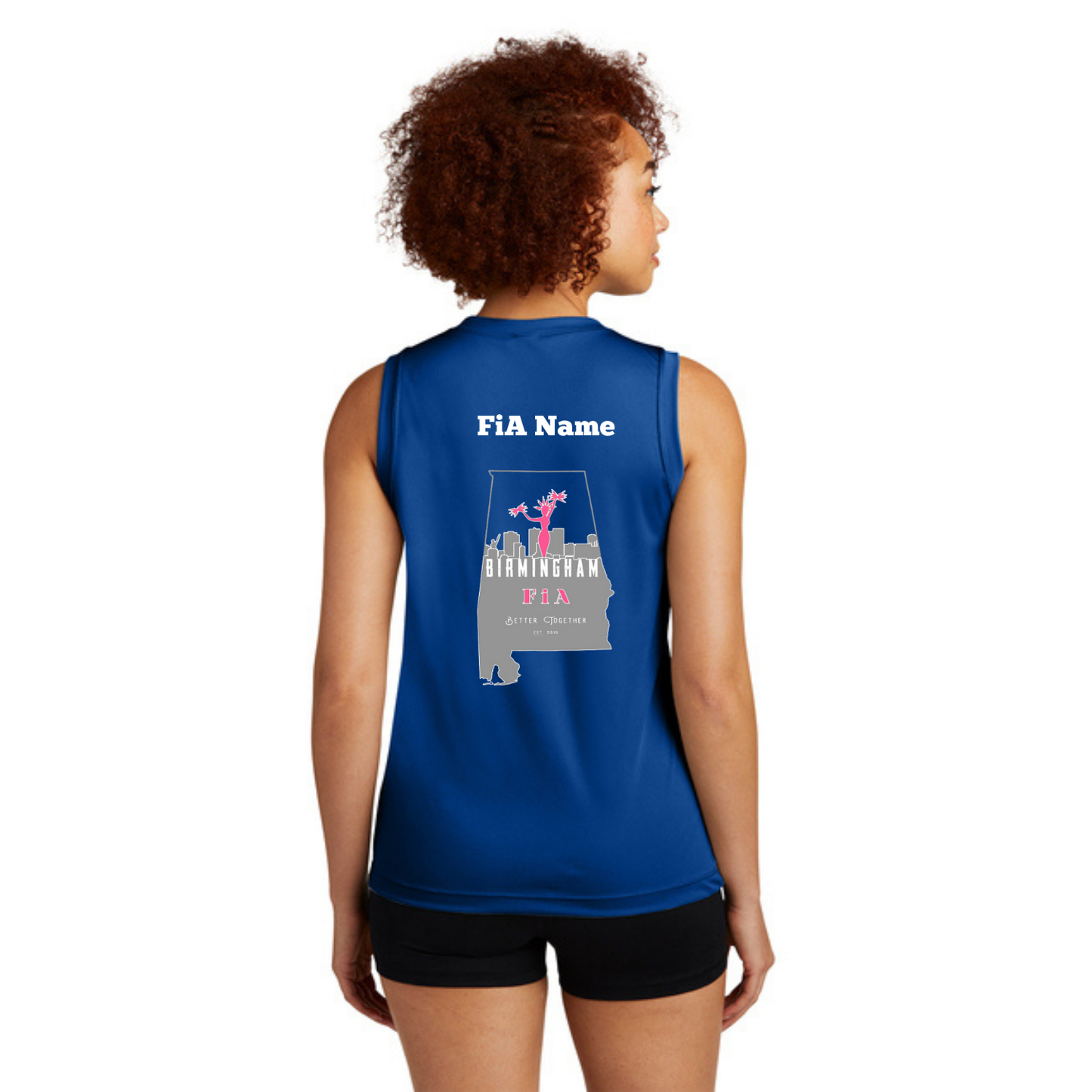 Birmingham, AL - PERSONALIZED Sport Tek Sleeveless Performance V-Neck Tee