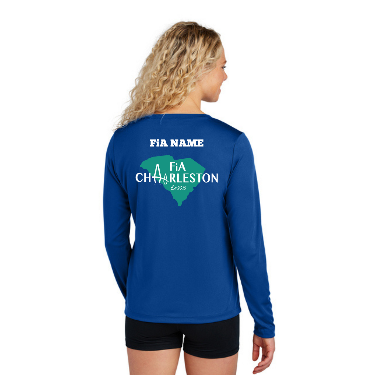 Charleston, SC - PERSONALIZED Sport Tek Long Sleeve Performance V-Neck Tee