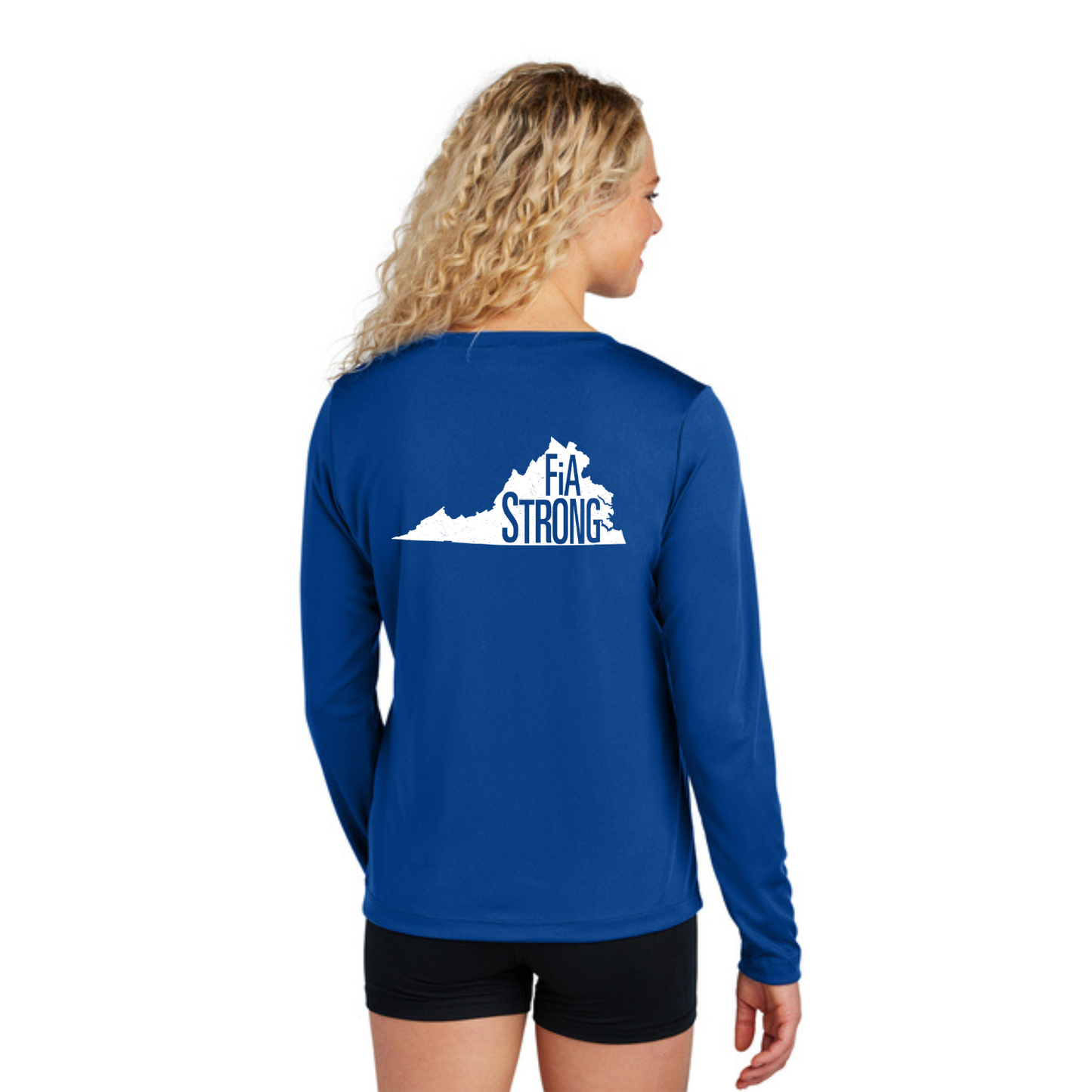 Virginia Strong - Sport Tek Long Sleeve Performance V-Neck Tee