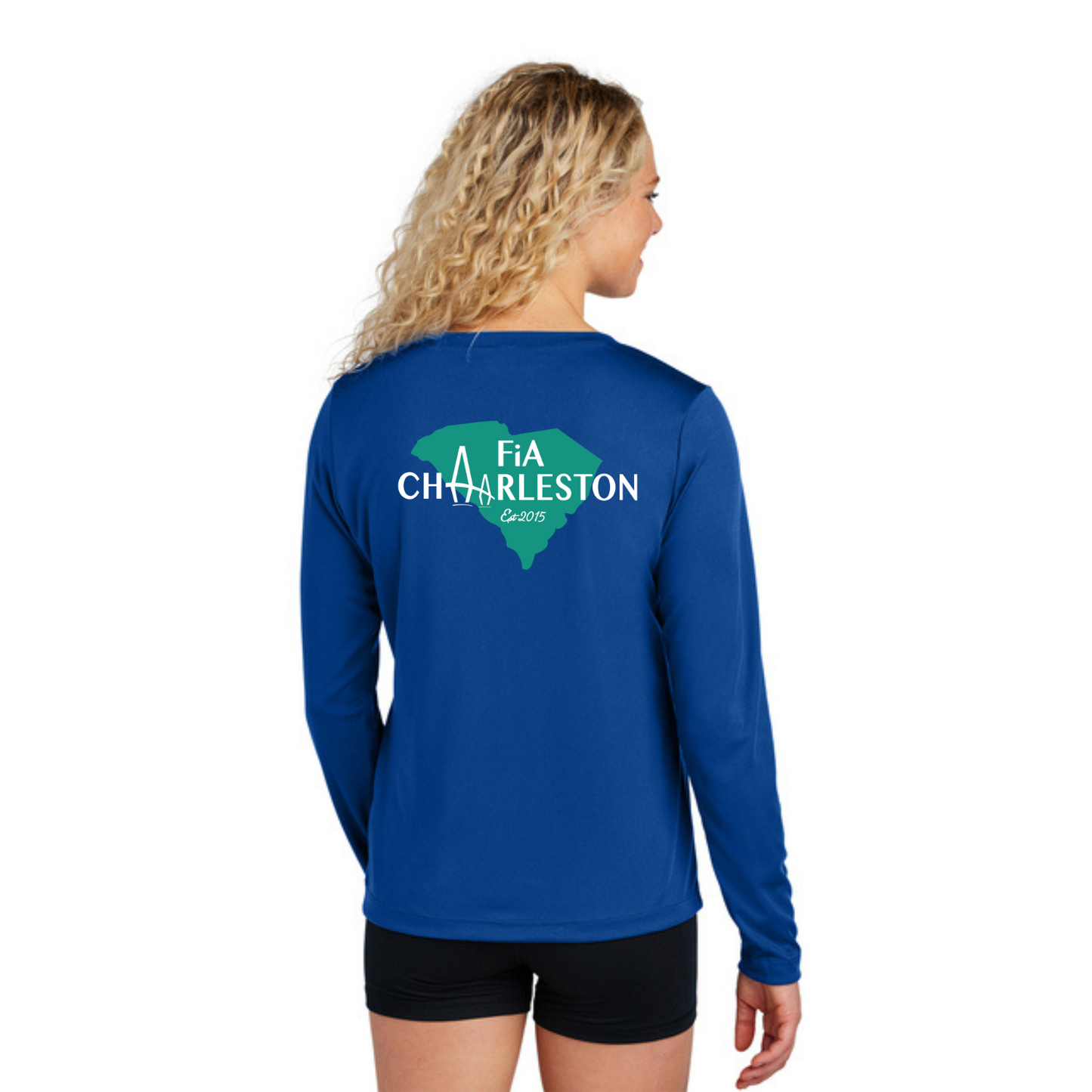 Charleston, SC - Sport Tek Long Sleeve Performance V-Neck Tee