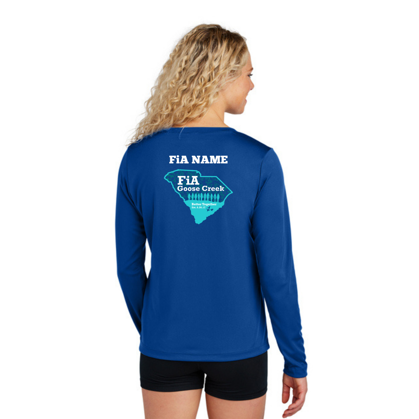 Goose Creek, SC - PERSONALIZED Sport Tek Long Sleeve Performance V-Neck Tee
