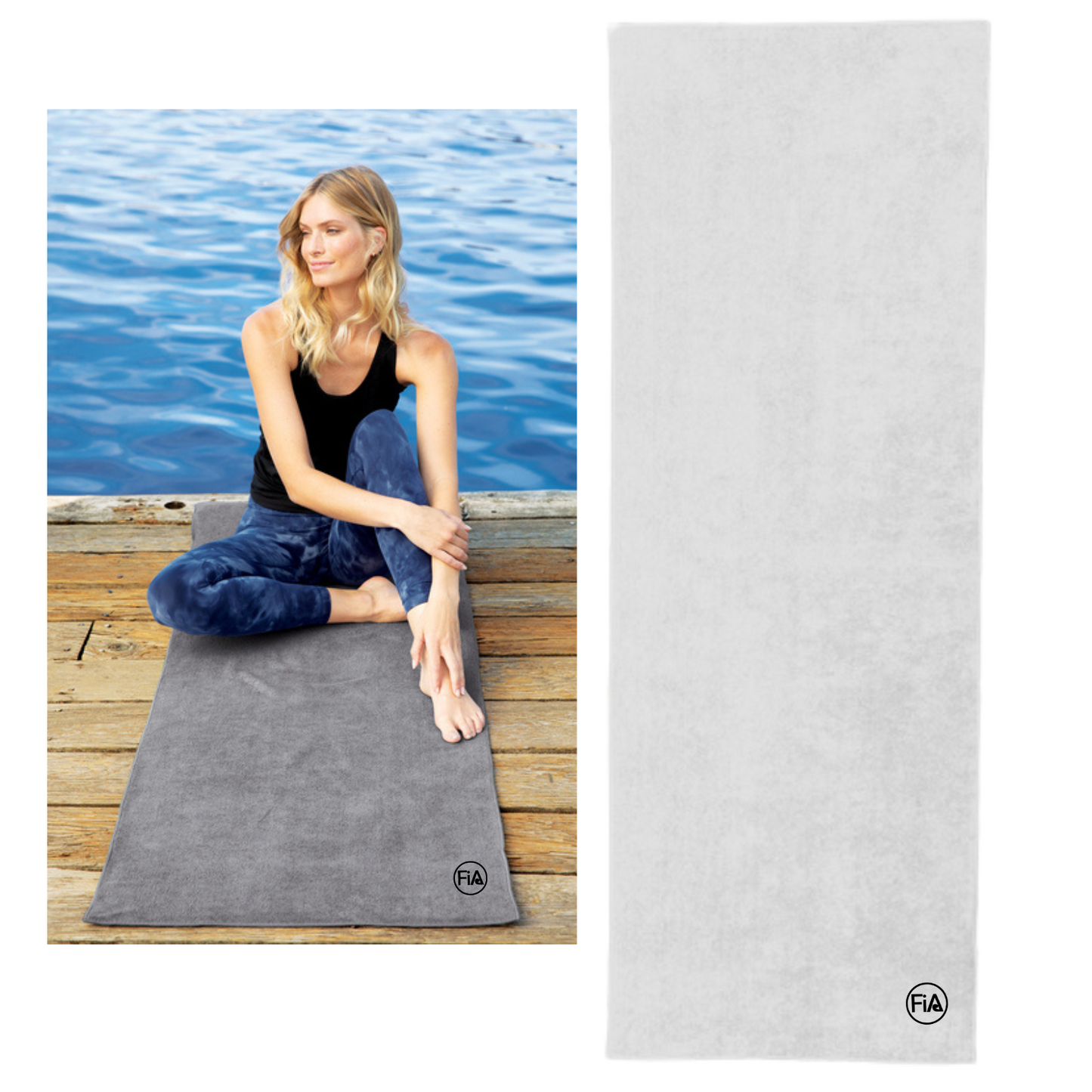 Embroidered Microfiber Stay Fitness Mat Towel