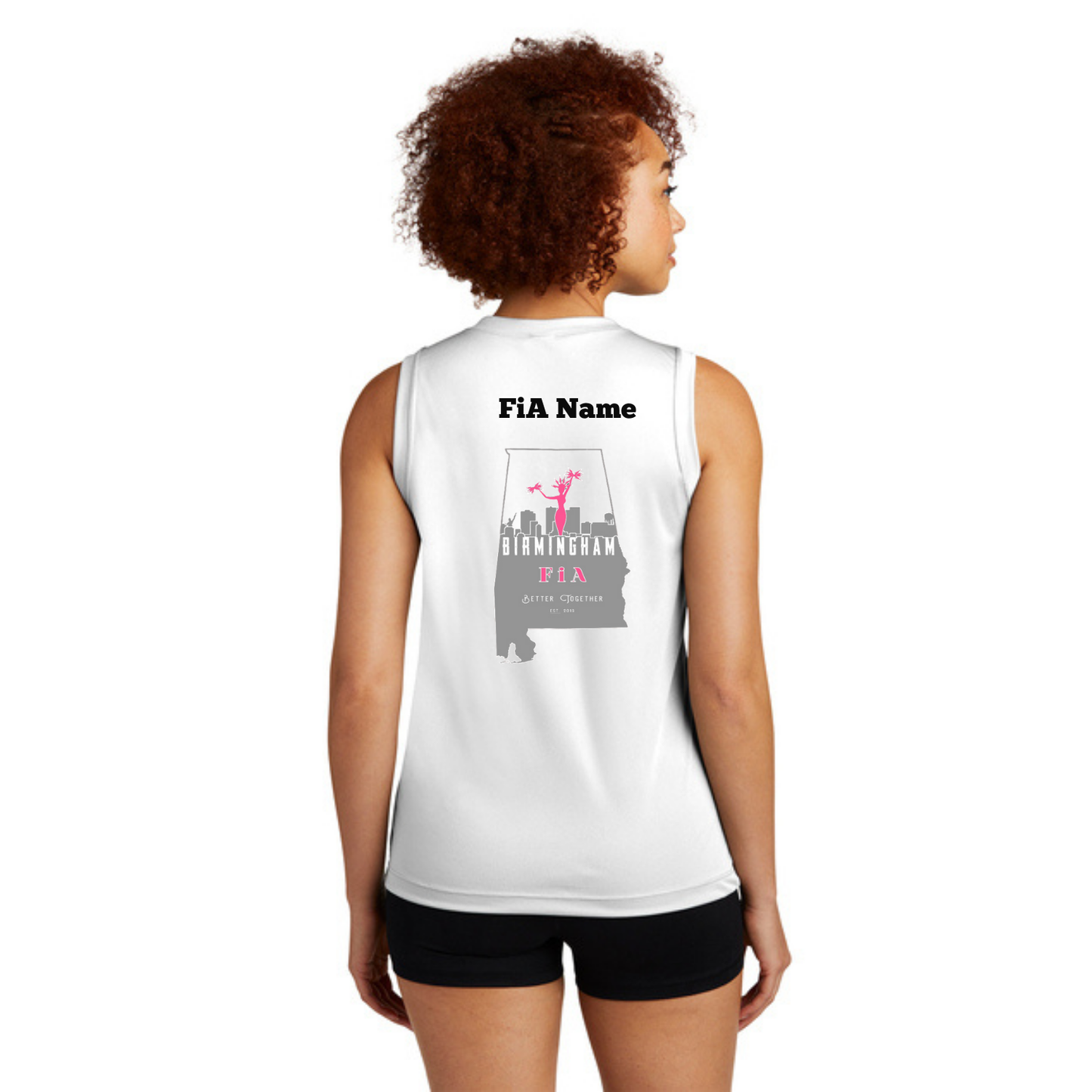 Birmingham, AL - PERSONALIZED Sport Tek Sleeveless Performance V-Neck Tee