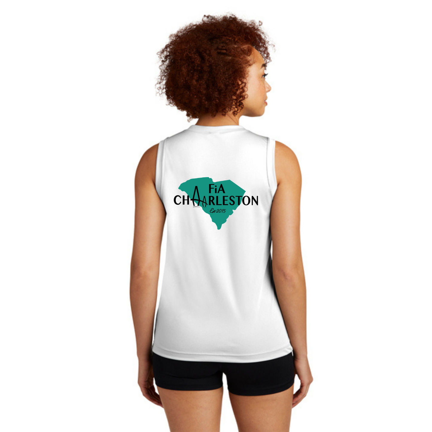 Charleston, SC - Sport Tek Sleeveless Performance V-Neck Tee
