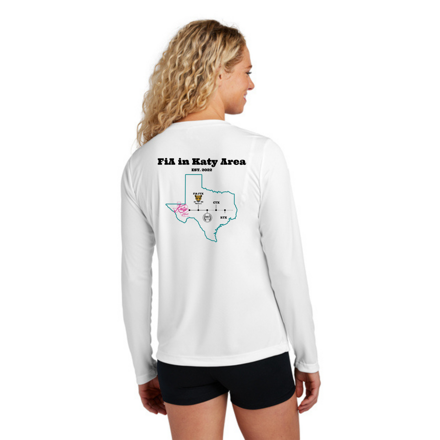 Katy FiA Anniversary - PERSONALIZED Sport Tek Long Sleeve Performance V-Neck Tee