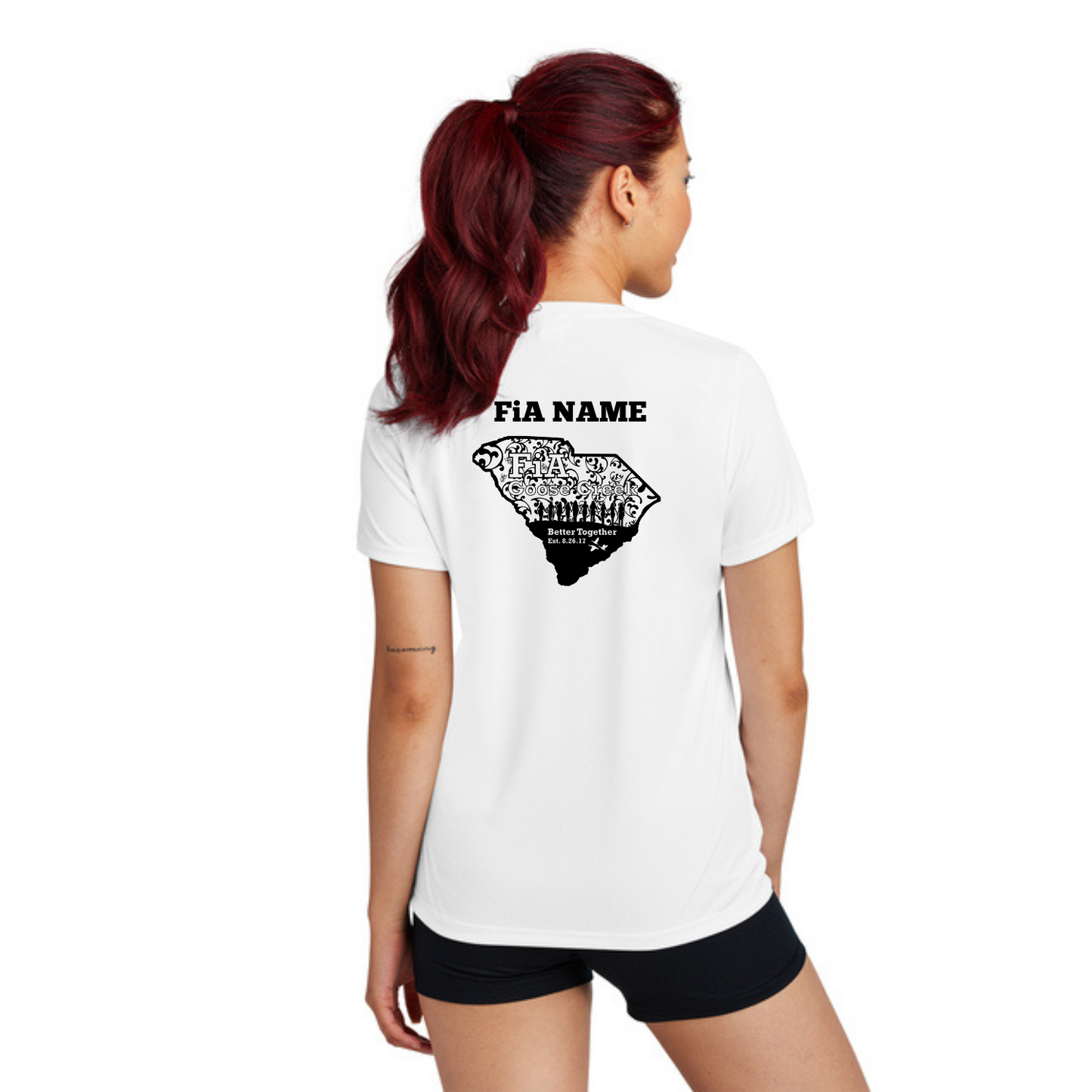 Goose Creek, SC- PERSONALIZED Sport Tek V-Neck Short Sleeve Performance Tee