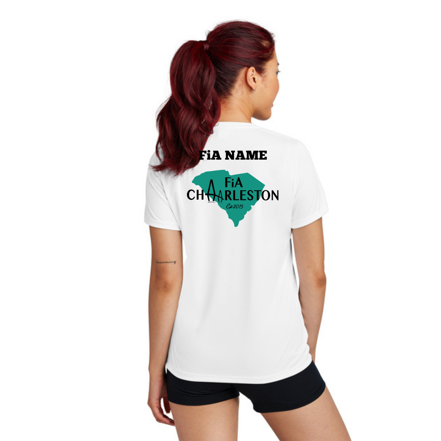 Charleston, SC- PERSONALIZED Sport Tek V-Neck Short Sleeve Performance Tee