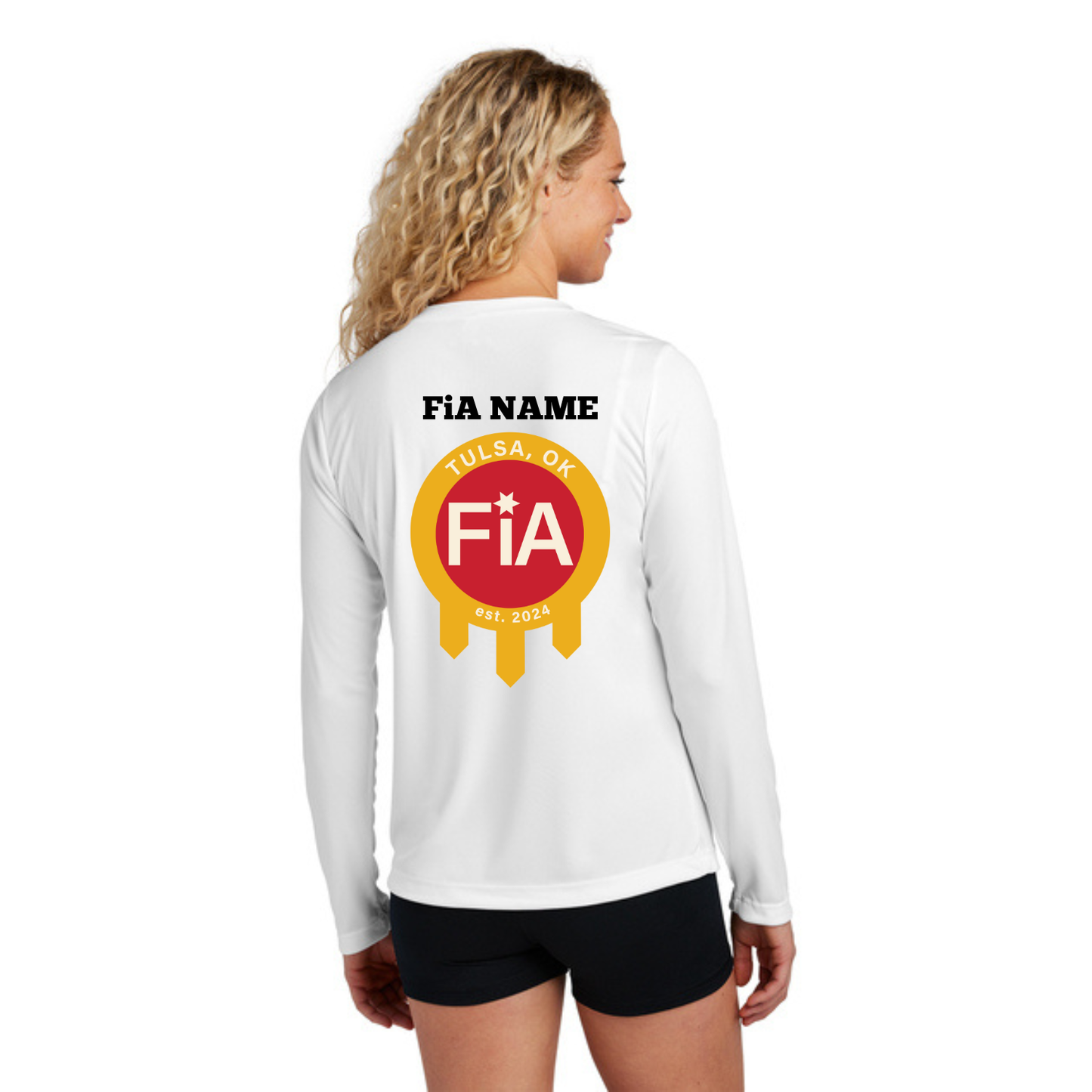 Tulsa, OK - PERSONALIZED NEON Sport Tek Long Sleeve Performance V-Neck Tee