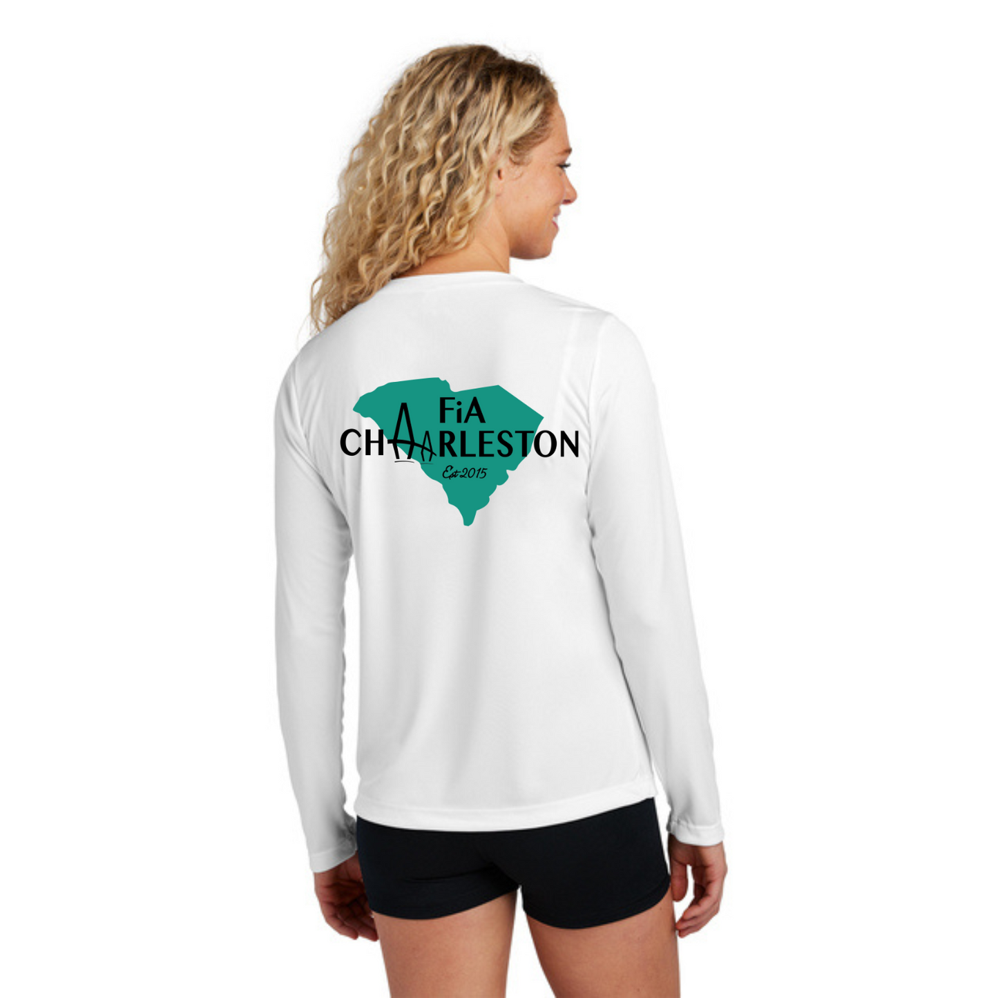 Charleston, SC - NEON Sport Tek Long Sleeve Performance V-Neck Tee
