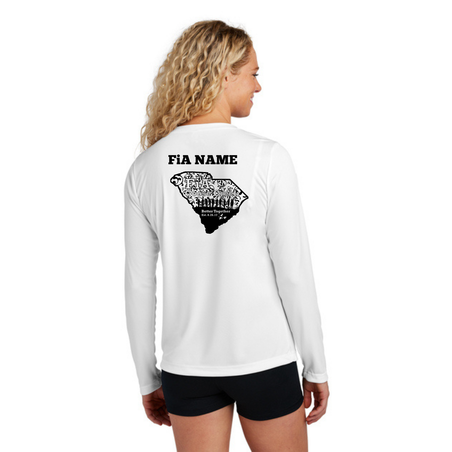 Goose Creek, SC - PERSONALIZED Sport Tek Long Sleeve Performance V-Neck Tee