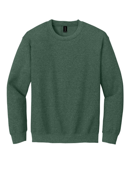 Gildan Heavy Blend Crewneck Sweatshirt in Heather Dark Green — product-only front view