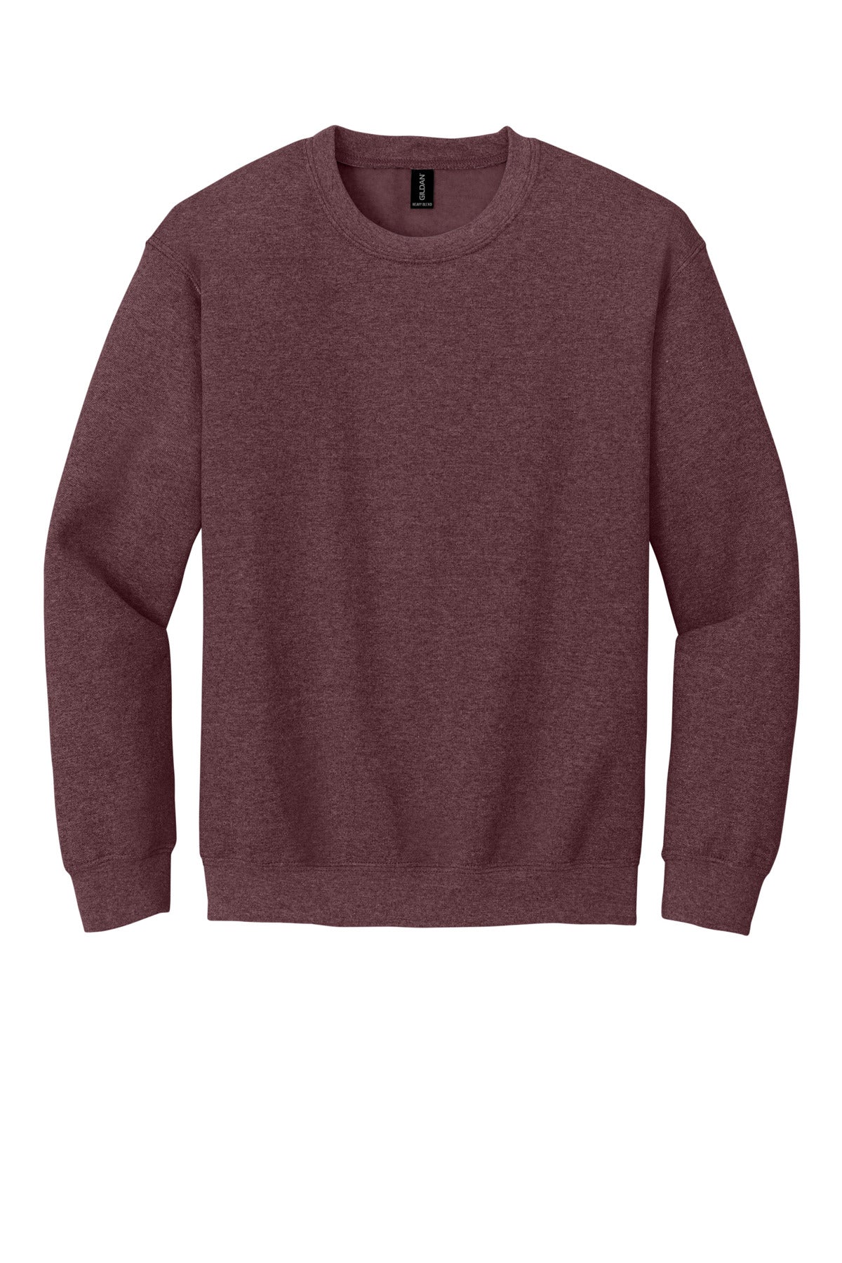 Gildan Heavy Blend Crewneck Sweatshirt in Heather Dark Maroon — product-only front view