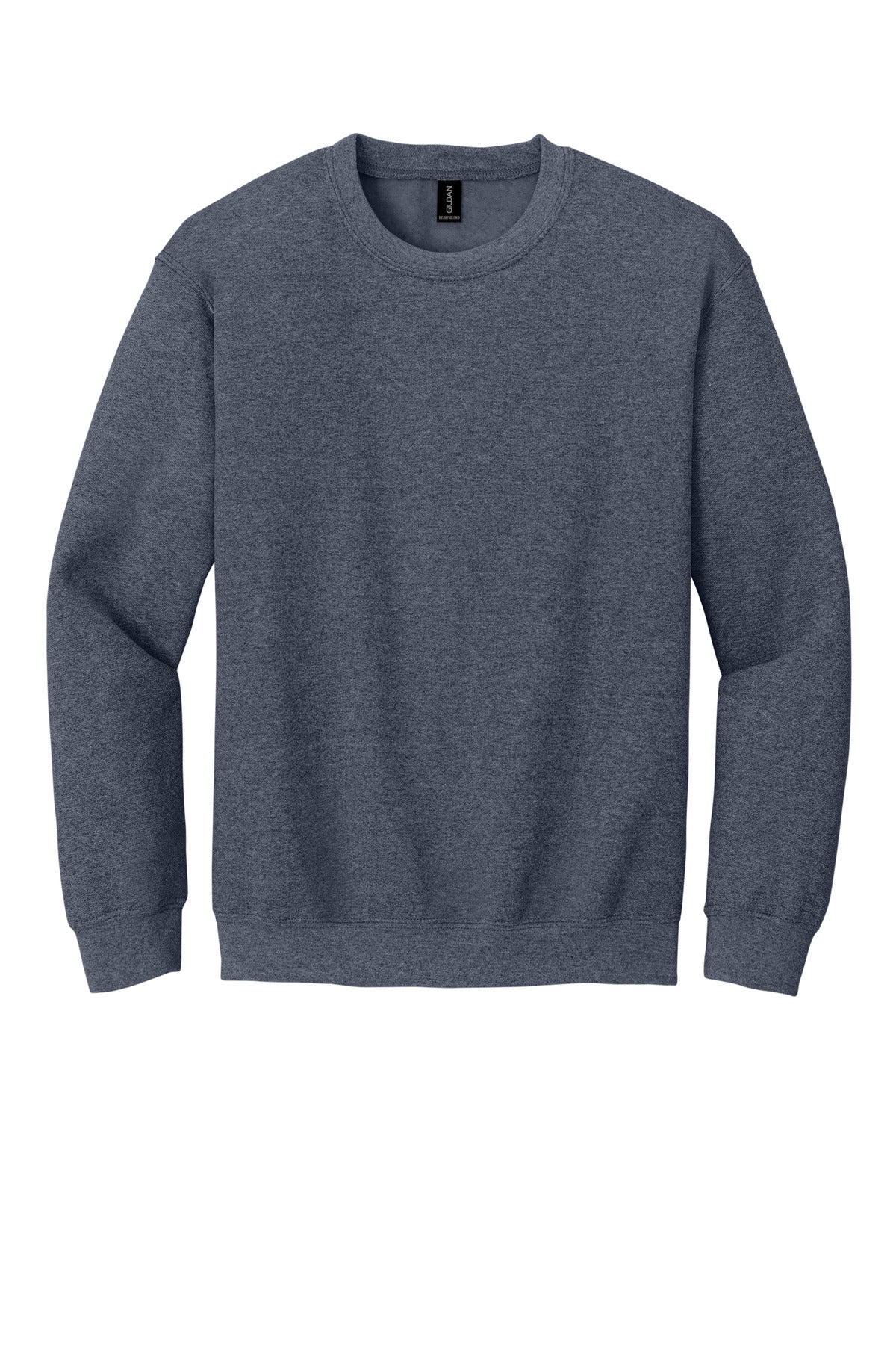 Gildan Heavy Blend Crewneck Sweatshirt in Heather Dark Navy — product-only front view