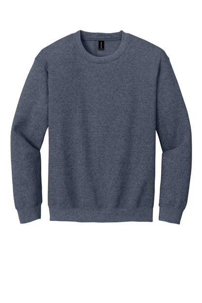 Gildan Heavy Blend Crewneck Sweatshirt in Heather Dark Navy — product-only front view