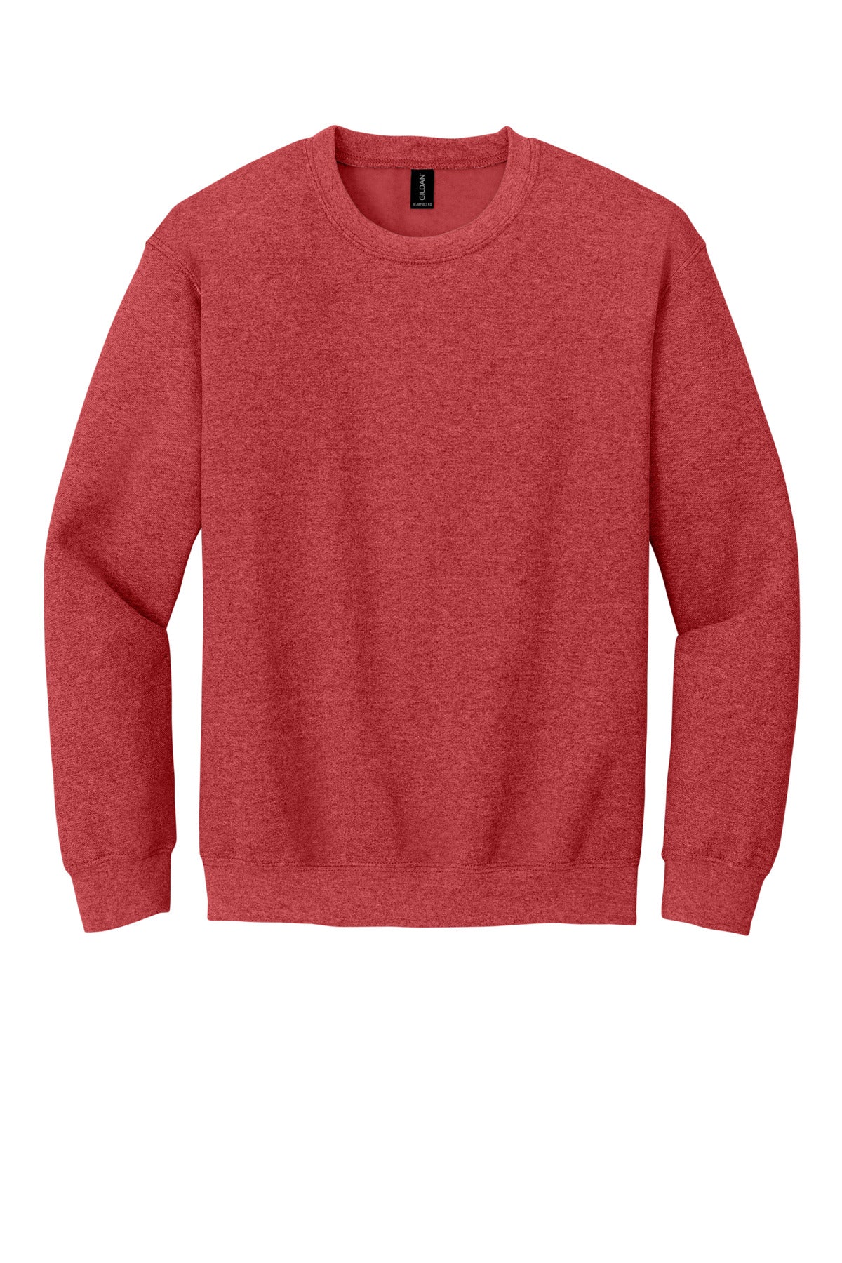 Gildan Heavy Blend Crewneck Sweatshirt in Heather Scarlet Red — product-only front view
