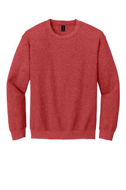 Gildan Heavy Blend Crewneck Sweatshirt in Heather Scarlet Red — product-only front view