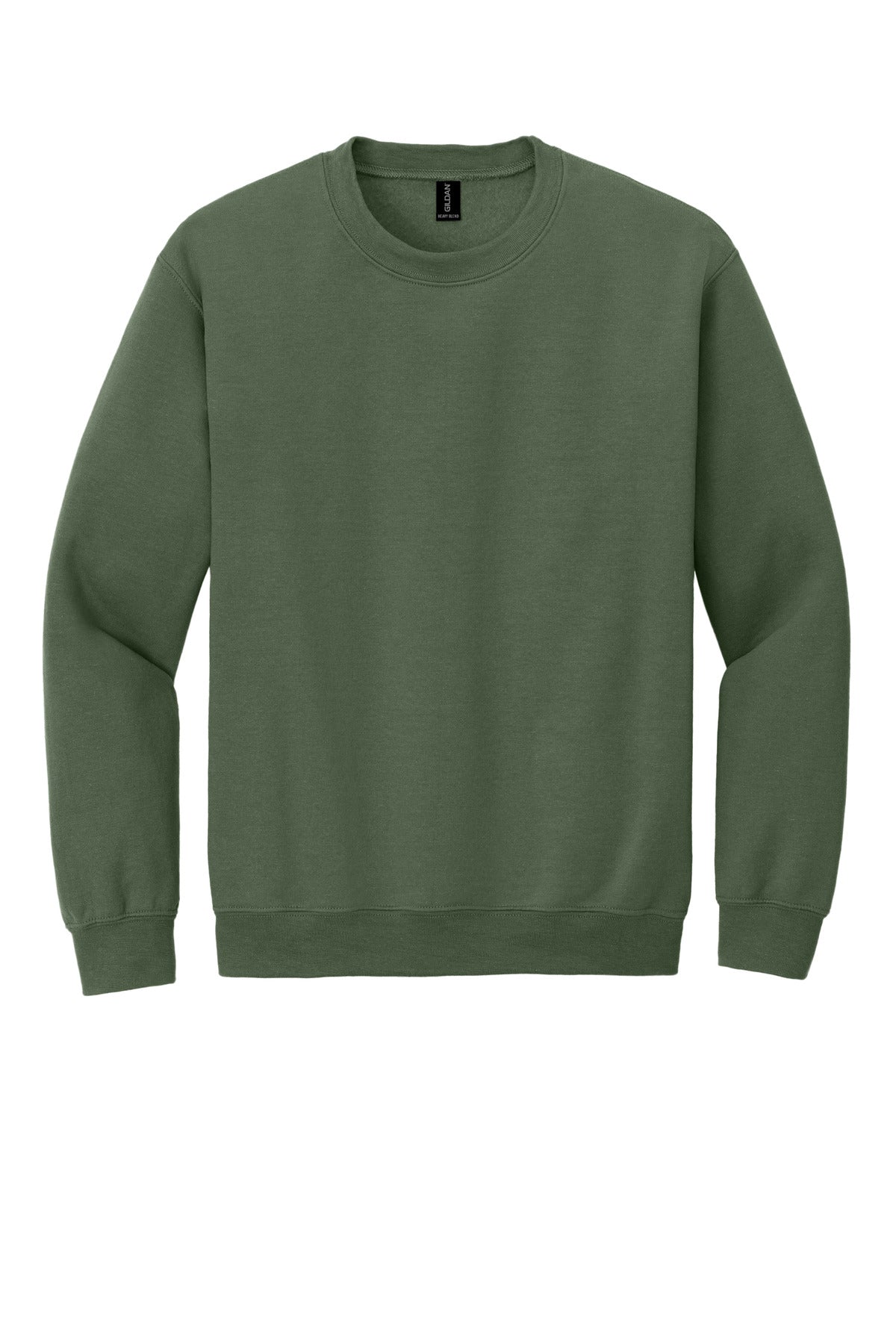 Gildan Heavy Blend Crewneck Sweatshirt in Military Green — product-only front view