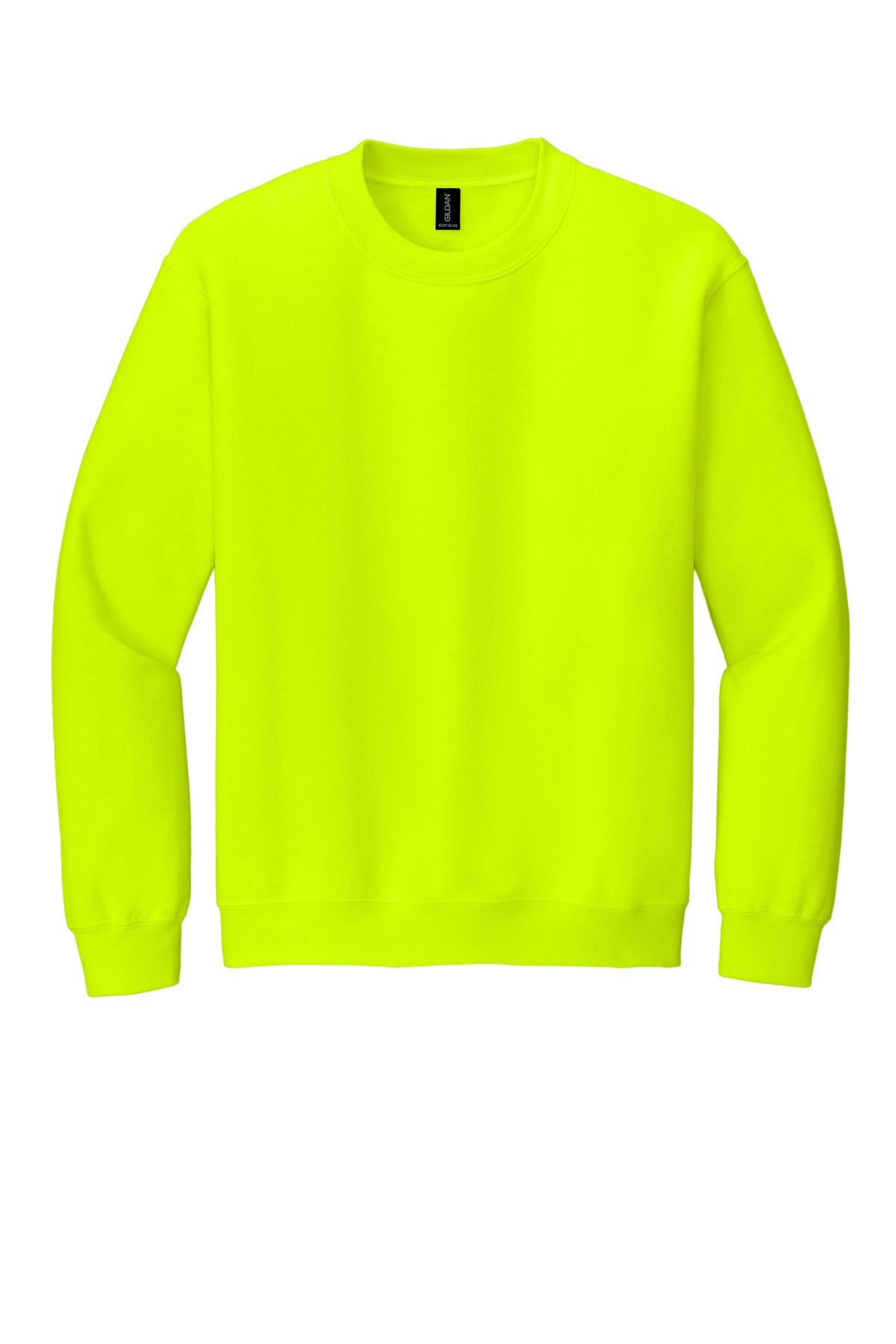 Gildan Heavy Blend Crewneck Sweatshirt in Safety Green — product-only front view