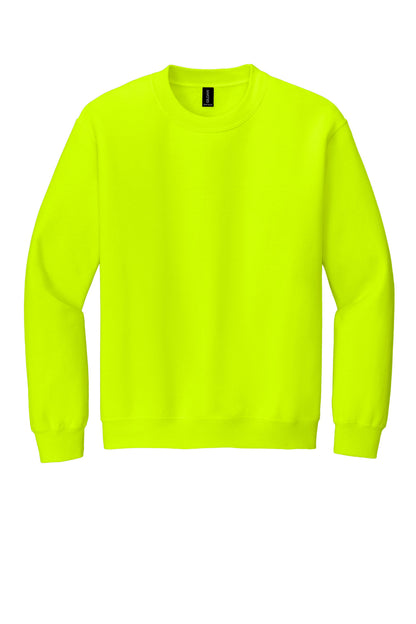 Gildan Heavy Blend Crewneck Sweatshirt in Safety Green — product-only front view
