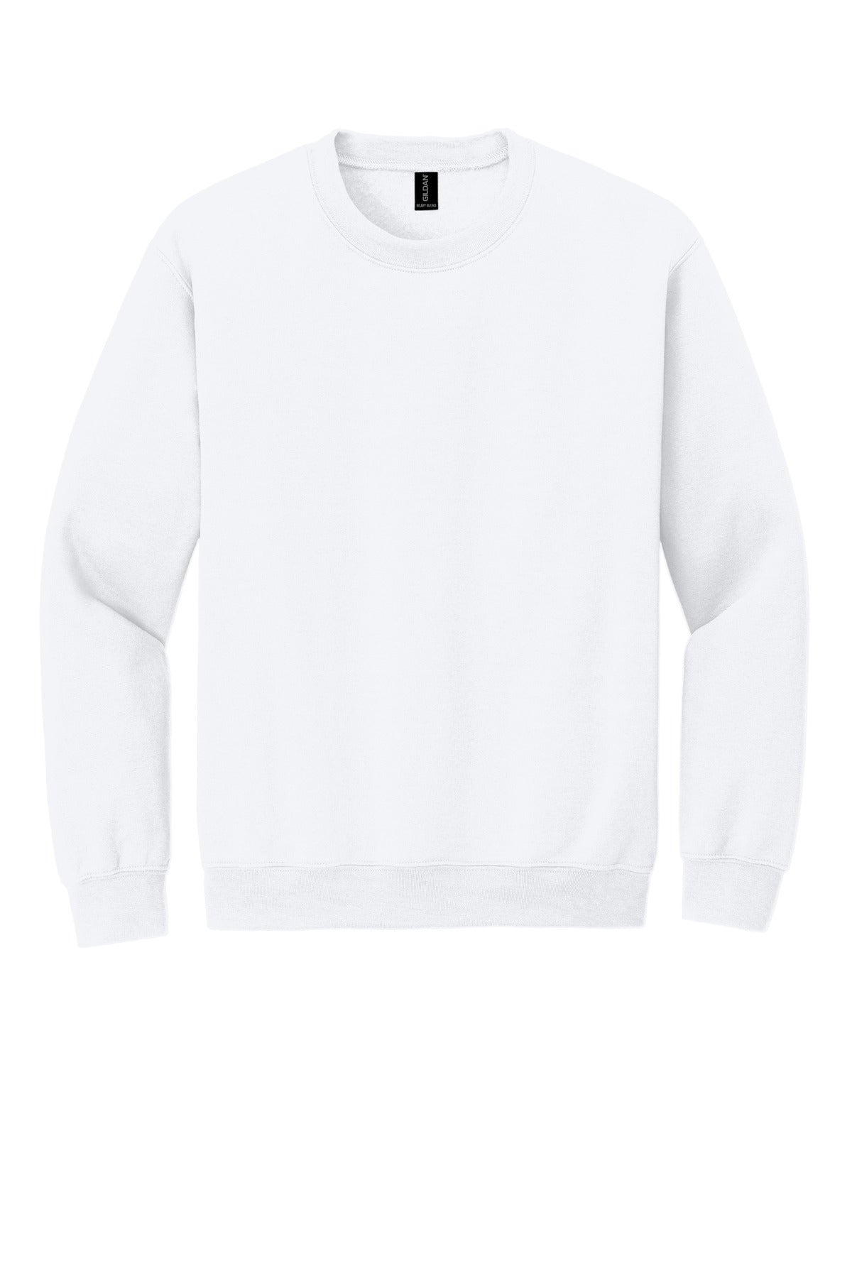 Gildan Heavy Blend Crewneck Sweatshirt in White — product-only front view