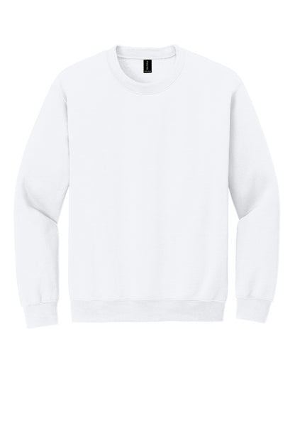 Gildan Heavy Blend Crewneck Sweatshirt in White — product-only front view