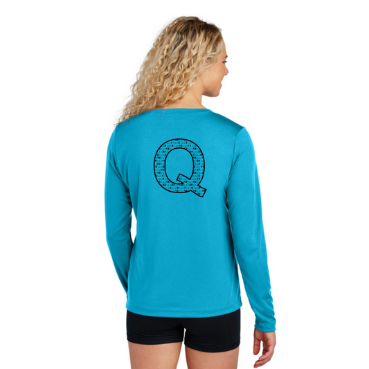 Q Shirt NEON - Sport Tek Long Sleeve Performance V-Neck Tee