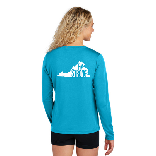 Virginia Strong - Sport Tek Long Sleeve Performance V-Neck Tee