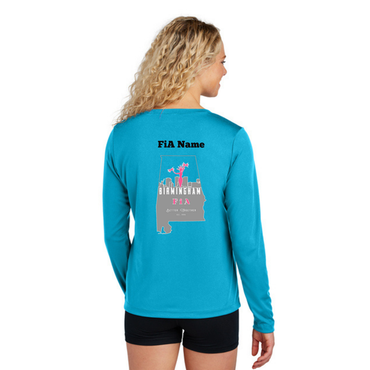 Birmingham, AL - PERSONALIZED Sport Tek Long Sleeve Performance V-Neck Tee