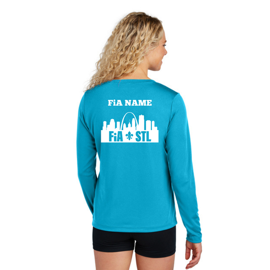 St. Louis, MO - PERSONALIZED Sport Tek Long Sleeve Performance V-Neck Tee