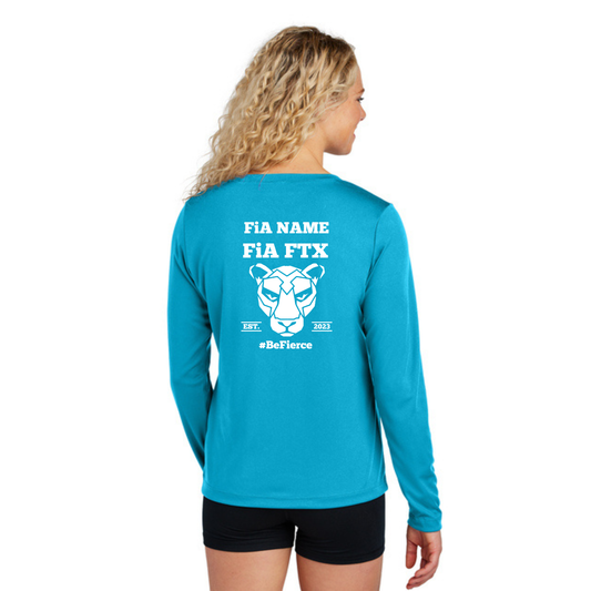FTX, TX - PERSONALIZED Sport Tek Long Sleeve Performance V-Neck Tee