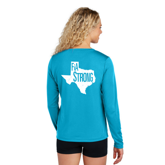 Texas Strong - Sport Tek Long Sleeve Performance V-Neck Tee