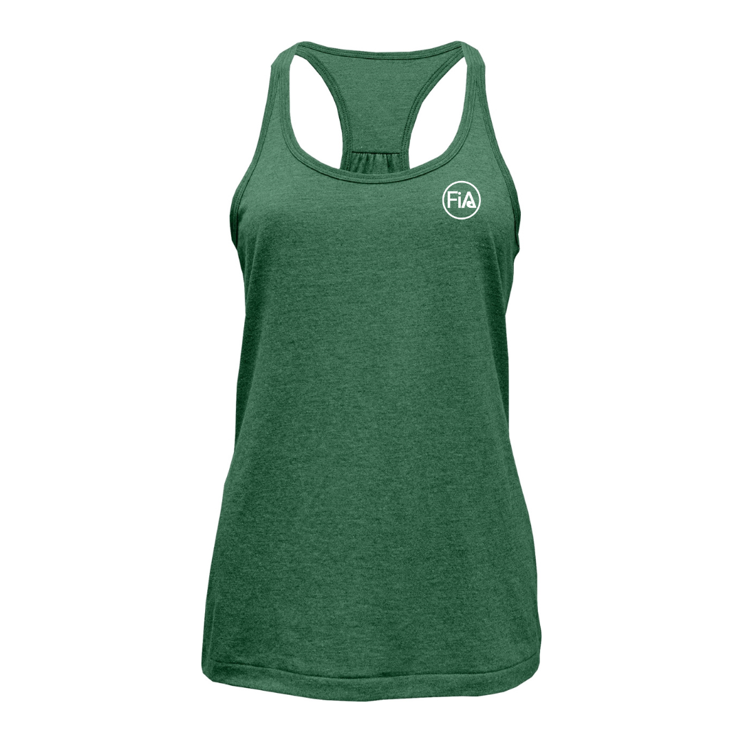 Shirred Cotton Blend Racerback Tank Top.EAST