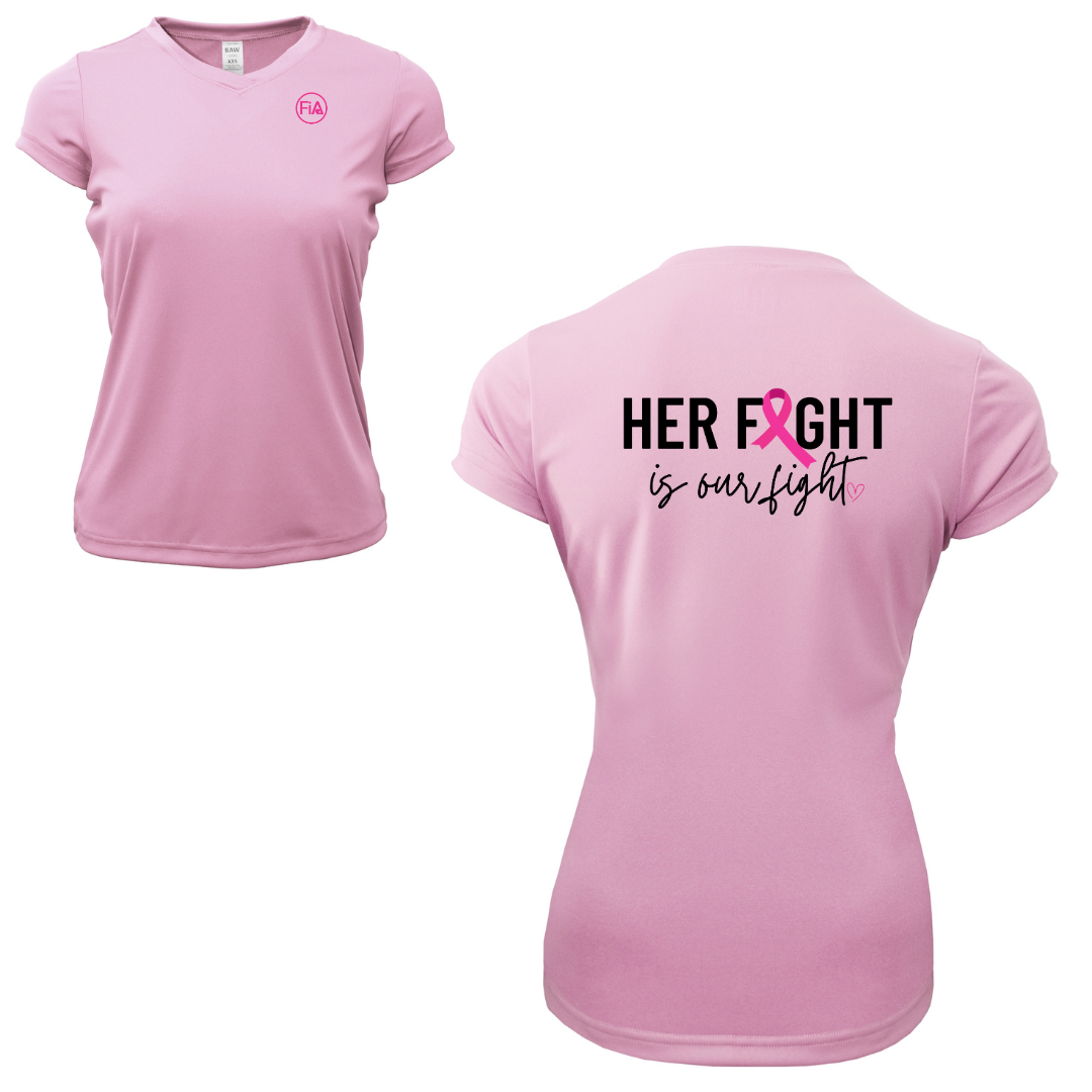Her Fight is Our Fight - Short Sleeve V-Neck Performance Tee