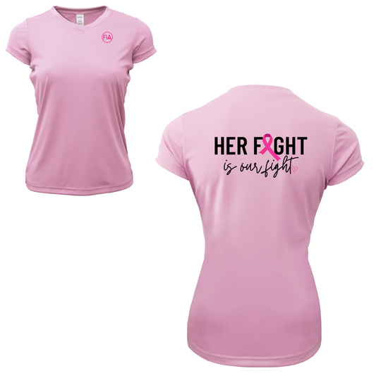 Her Fight is Our Fight - Short Sleeve V-Neck Performance Tee