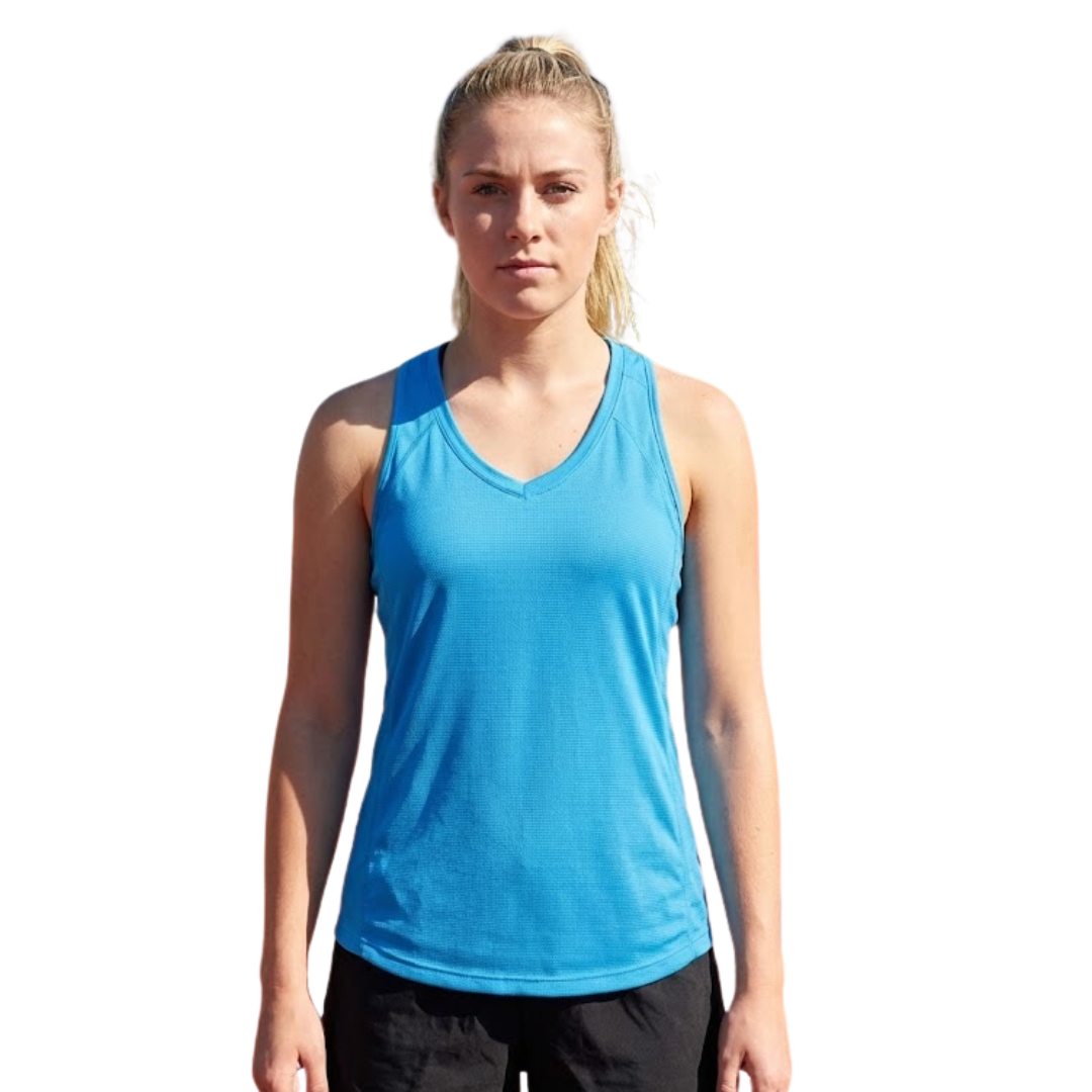 V-Neck Racerback Tank Top.CENTRAL