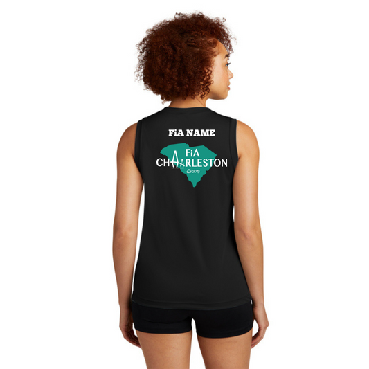 Charleston, SC - PERSONALIZED Sport Tek Sleeveless Performance V-Neck Tee