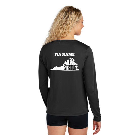 Virginia Strong - Sport Tek Long Sleeve Performance V-Neck Tee