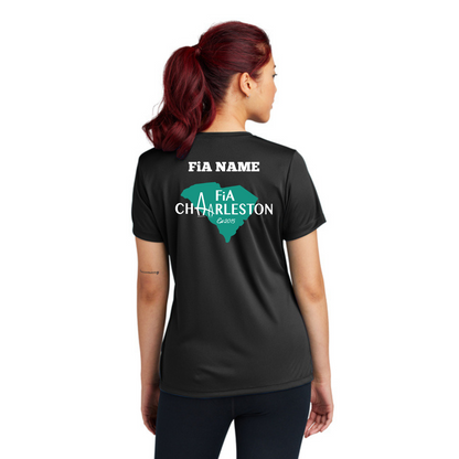Charleston, SC- PERSONALIZED Sport Tek V-Neck Short Sleeve Performance Tee